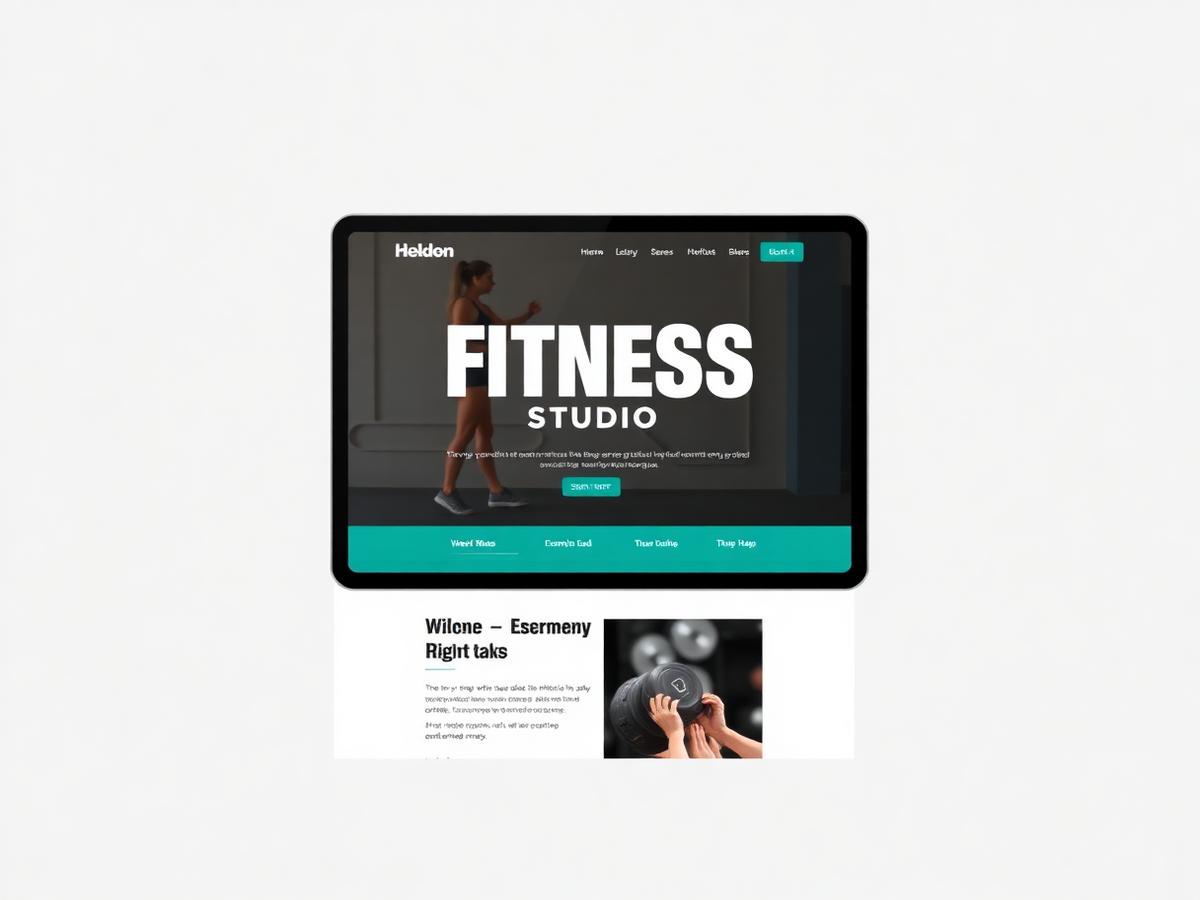 Fitness Studio website mockup